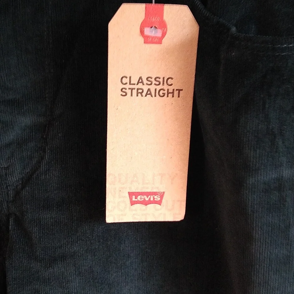 Levi's Classic straight Corduroy jeans size 33 deep fall green pants - Picture 5 of 9